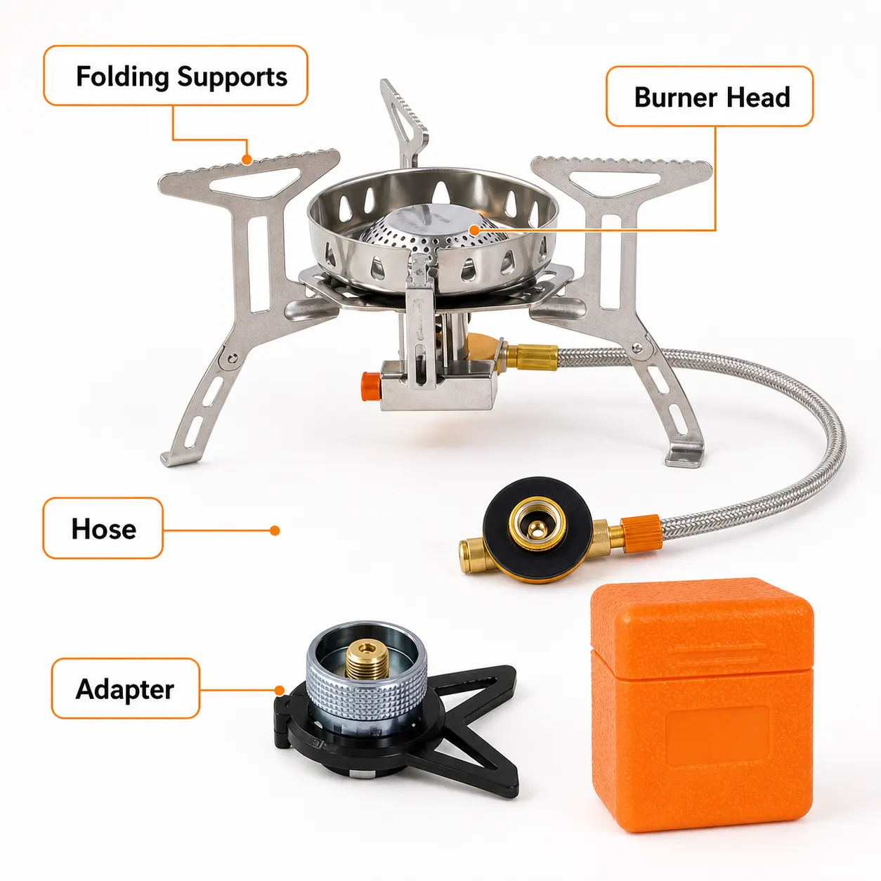 Camping Gas Stove controls and screen