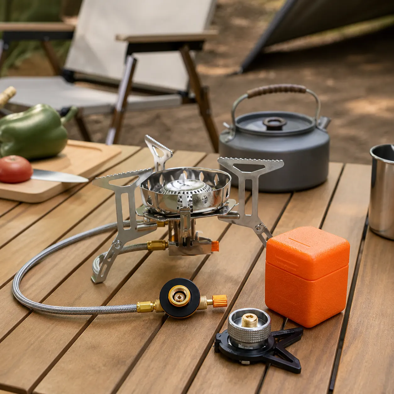 Camping Gas Stove in use