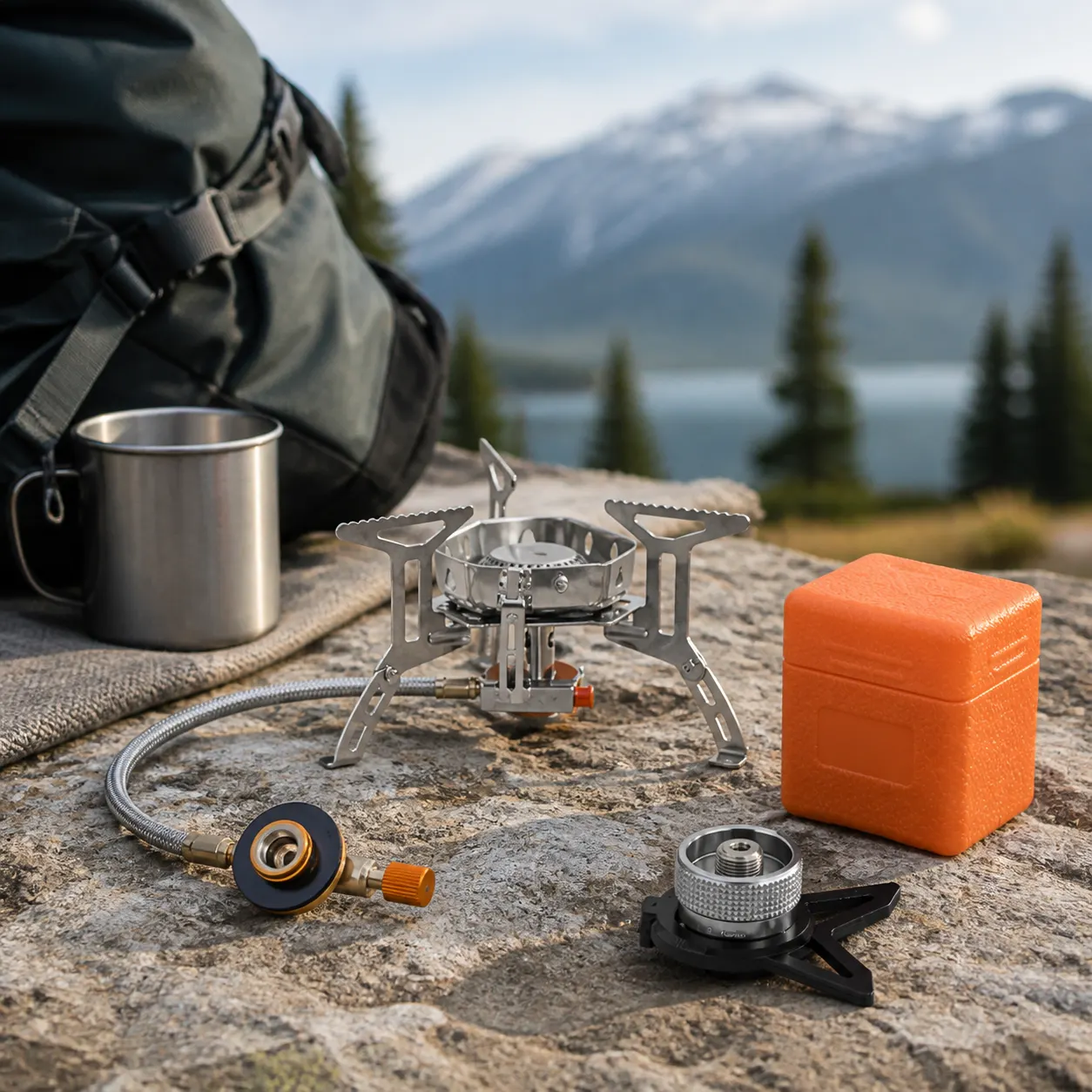 Camping Gas Stove in use